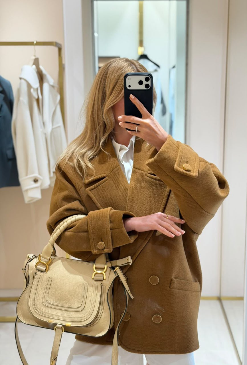 Double-breasted wool coat