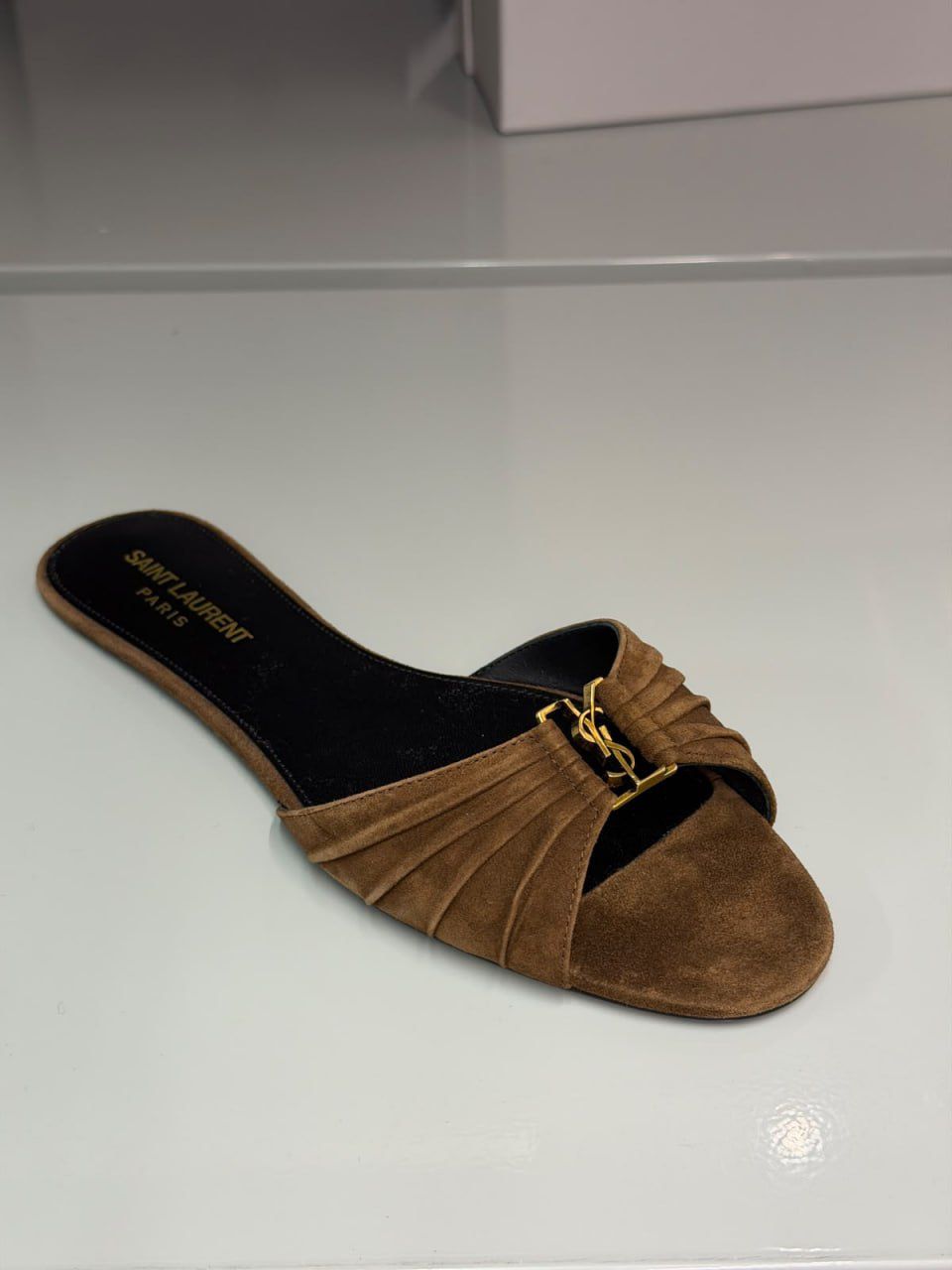 Nu Pieds Slide Sandals in Suede