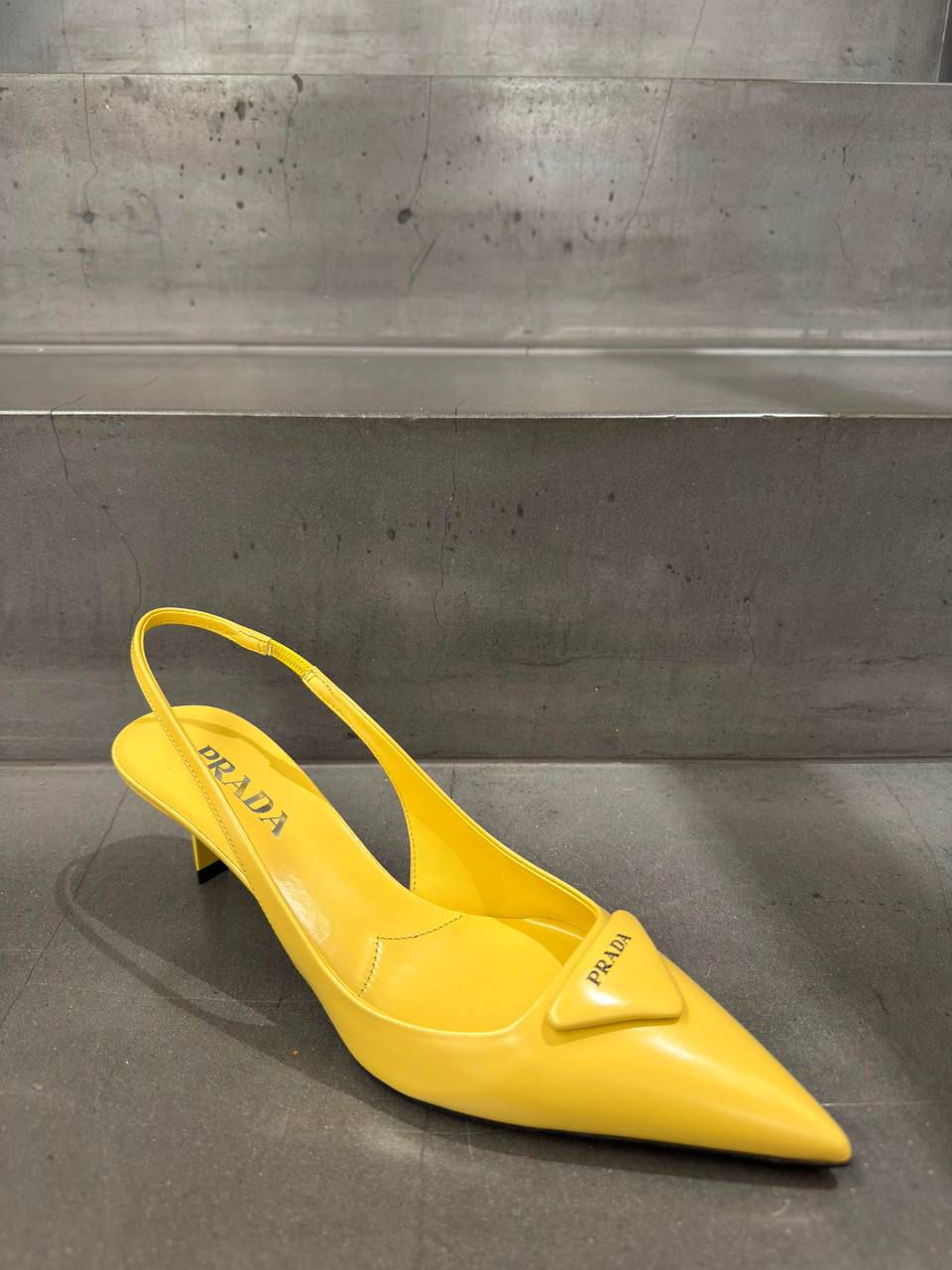 Brushed Leather Slingback Pumps