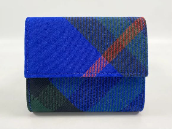 Vintage Check and Wool Blend Trifold Wallet