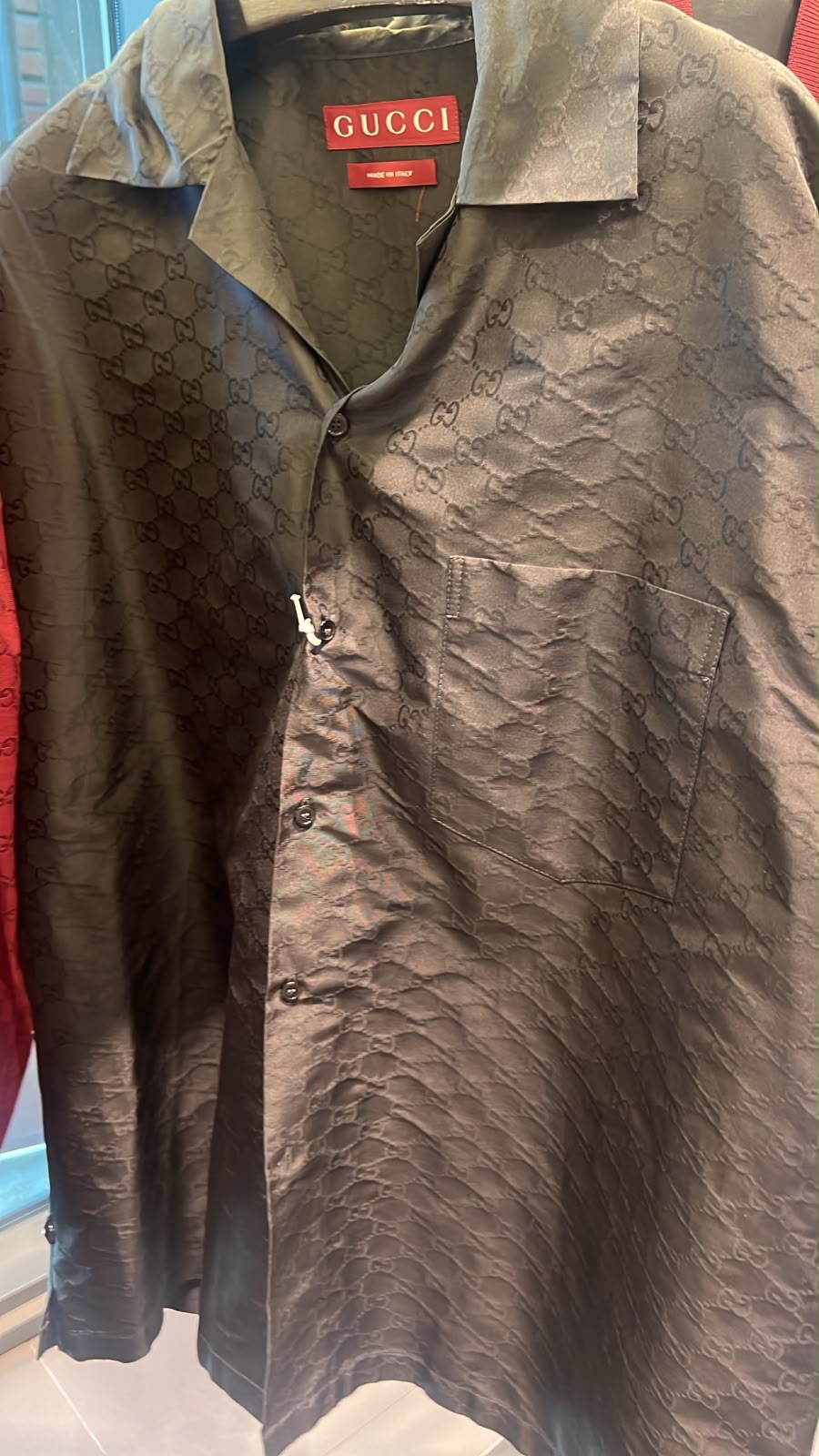 GG Jacquard Silk Bowling Shirt