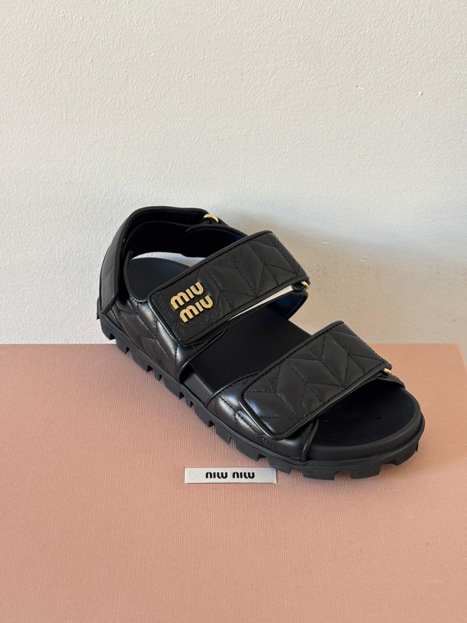 Miu Miu Quilted Nappa Leather Sandals