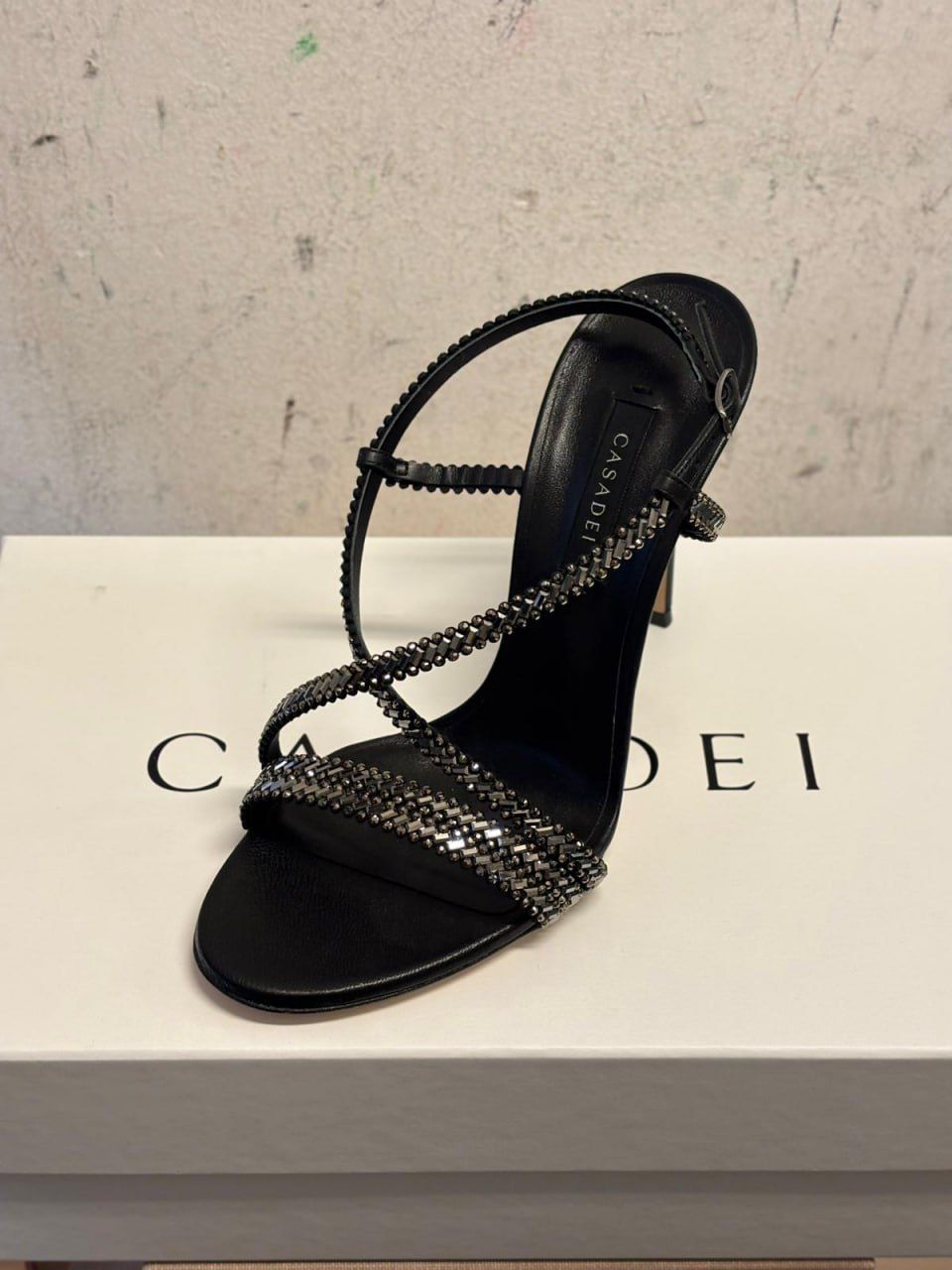 Crystal-Embellished Slingback Sandals