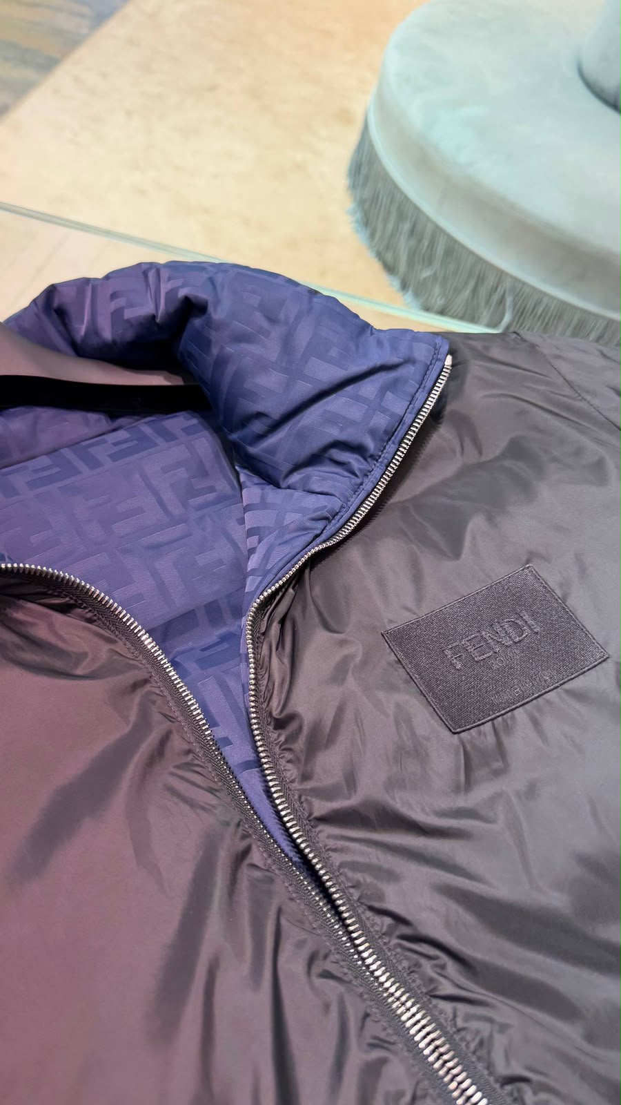 Reversible FF Logo Puffer Jacket