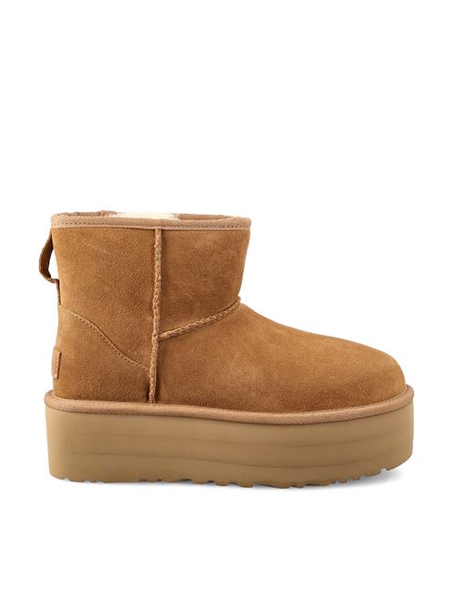 Stivali Classic Mini con plateau in pelle scamosciata