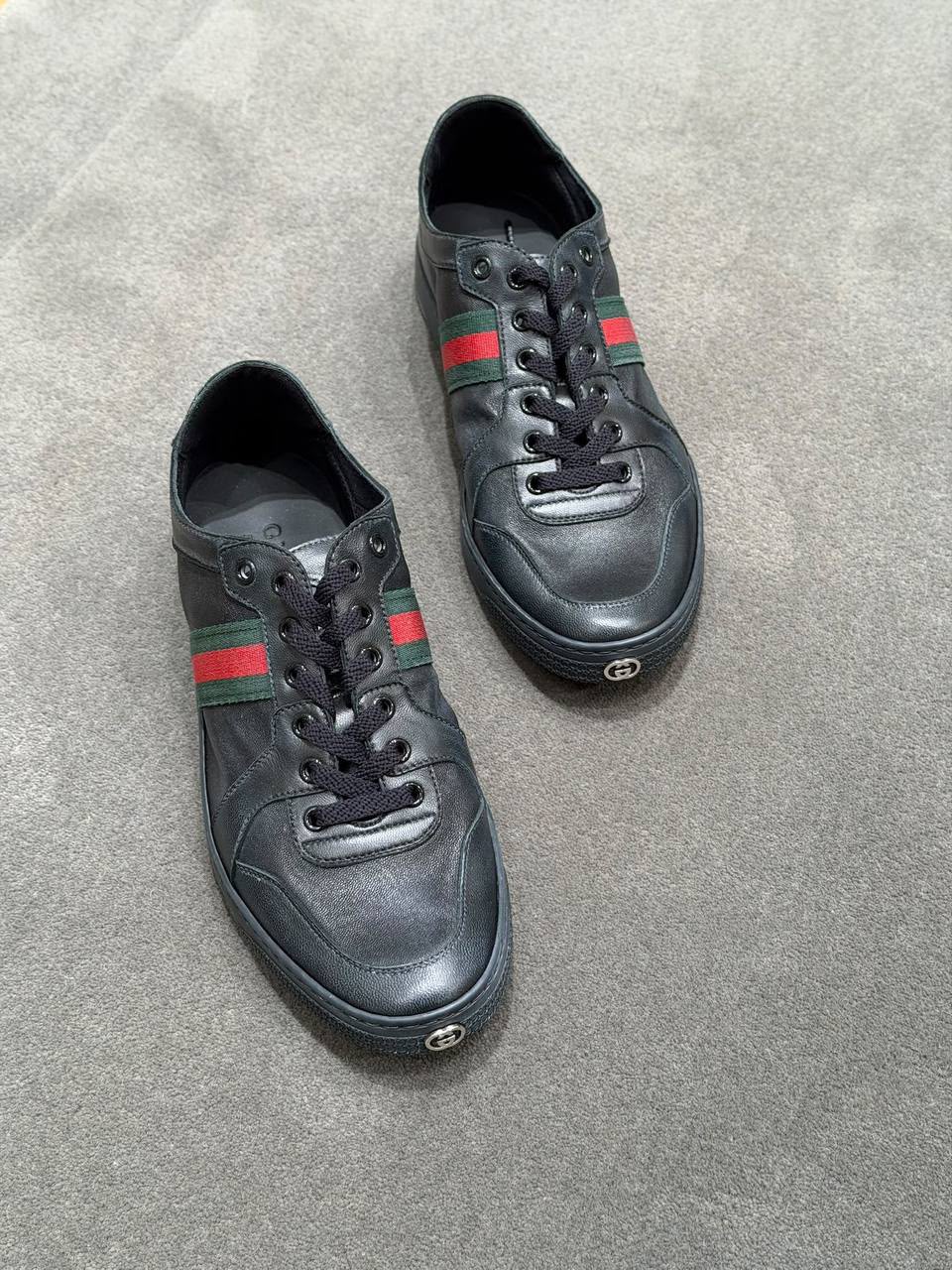Men's Leather Low-Top Sneaker with Web
