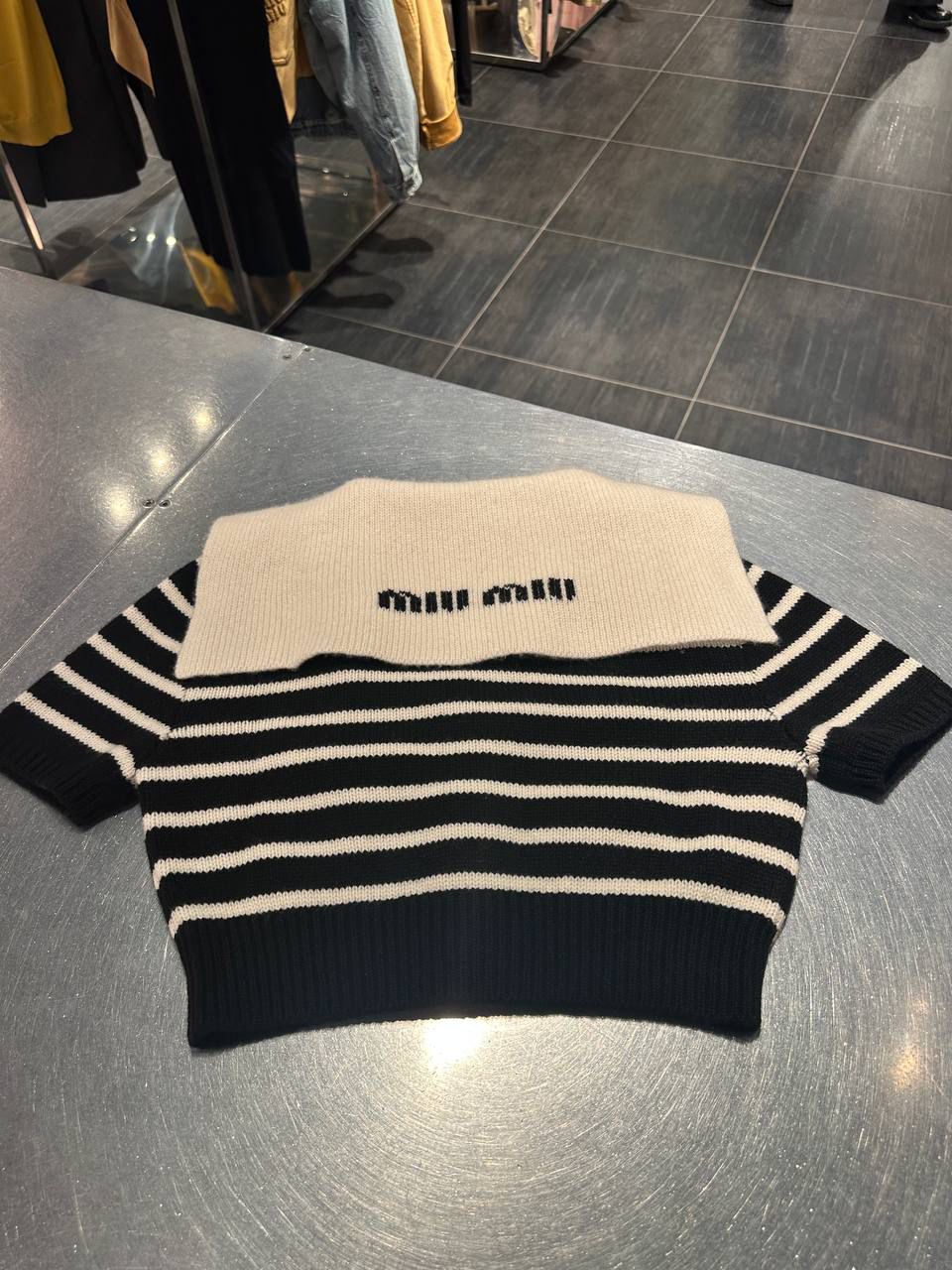 Striped Sailor Collar Knit Cardigan