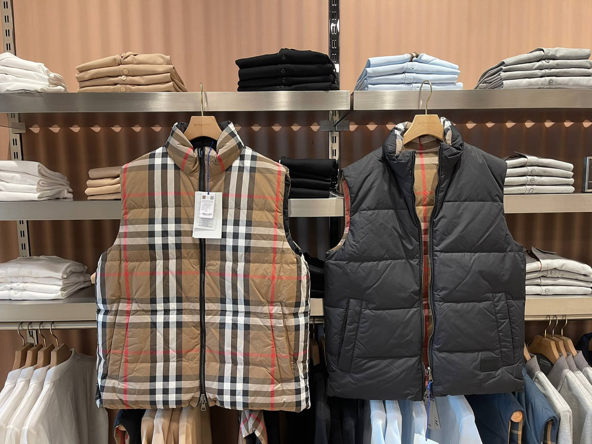 Reversible Check Down-Filled Gilet