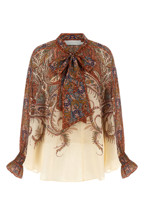 ZIMMERMANN 'Rhiannon Tie Neck' blouse For Women 100% ramie