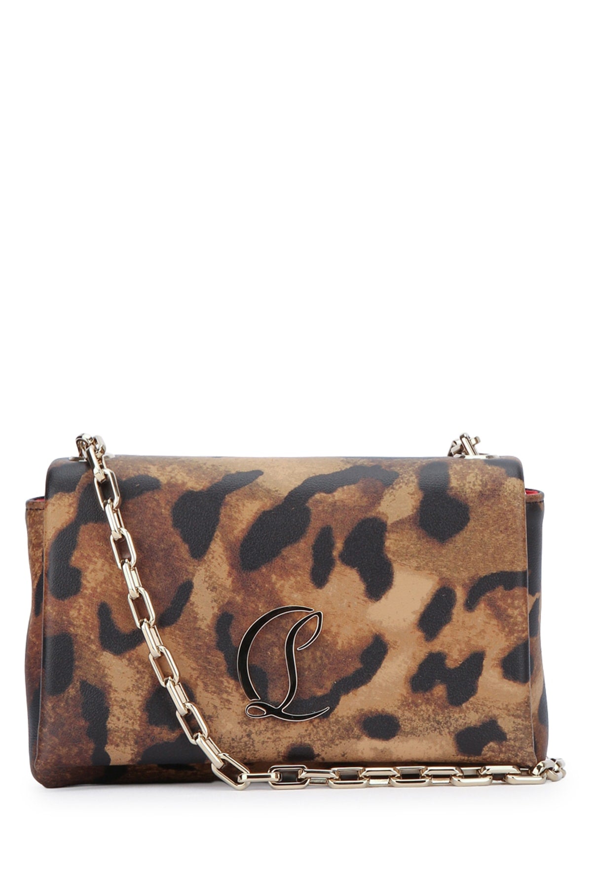 CHRISTIAN LOUBOUTIN LOUBI54 SOFT POUCH CALF SUGAR BENGALI For Women 100% LEATHER
