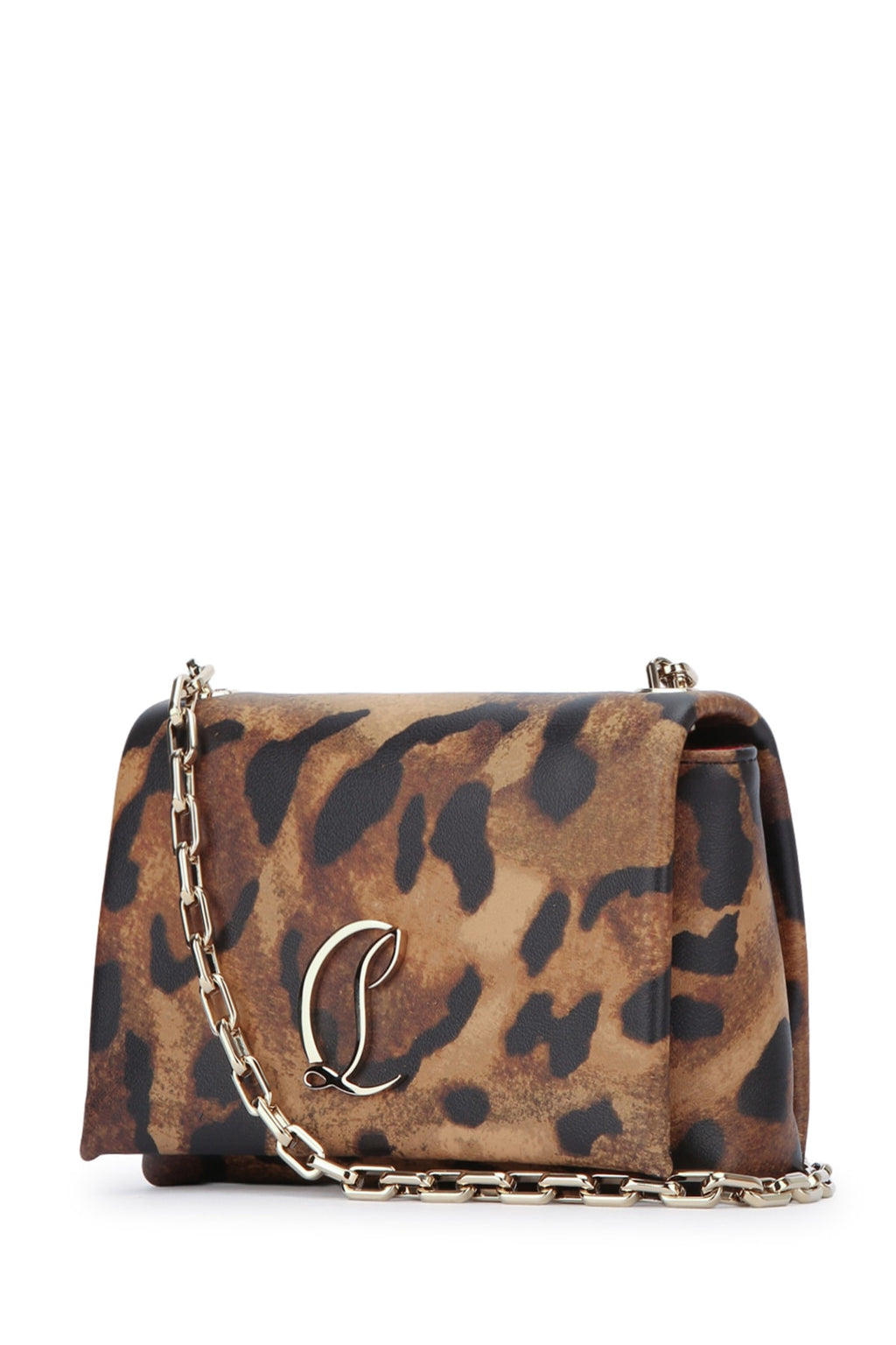 CHRISTIAN LOUBOUTIN LOUBI54 SOFT POUCH CALF SUGAR BENGALI For Women 100% LEATHER