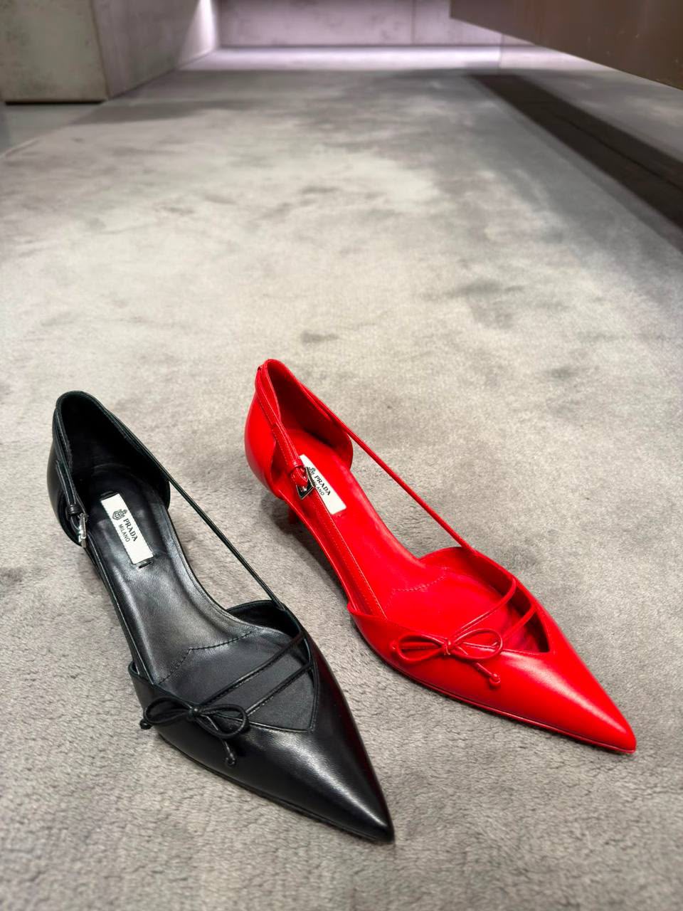 Brushed Leather Slingback Pumps