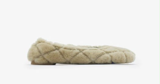 Quilted Faux Fur Ballet Flats