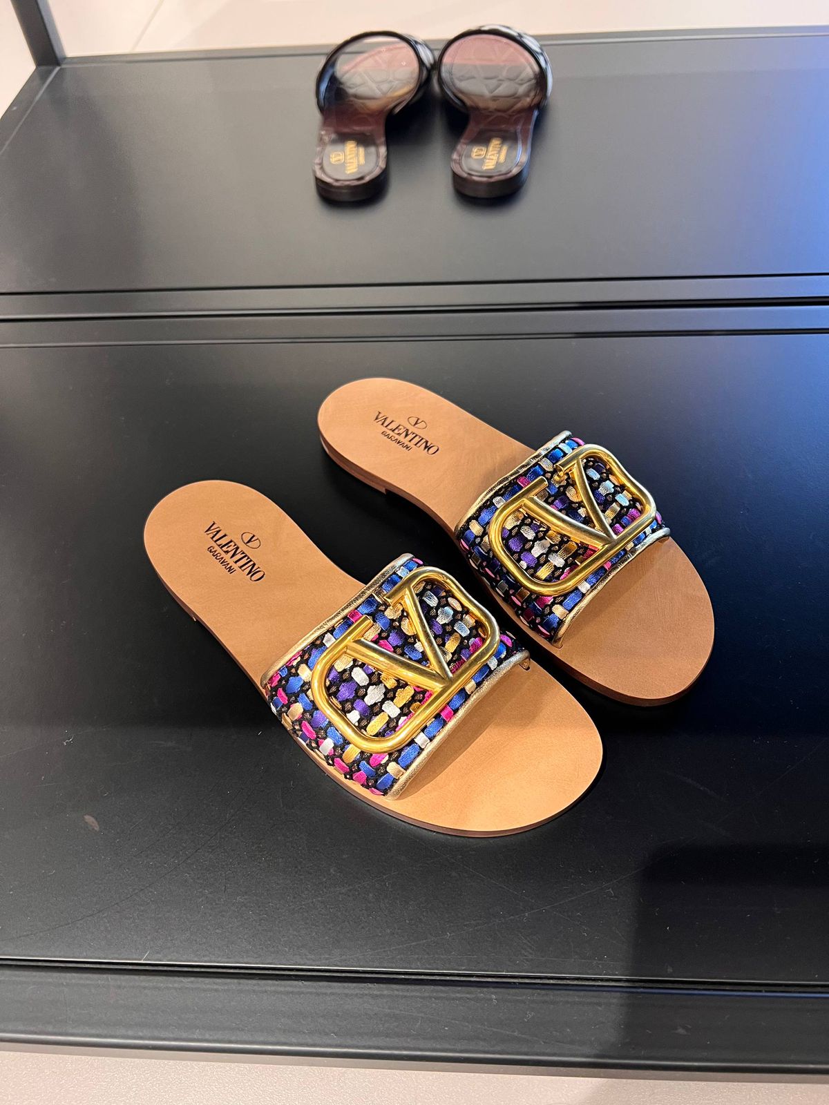 Valentino Garavani VLogo Signature Slide Sandal in Fabric