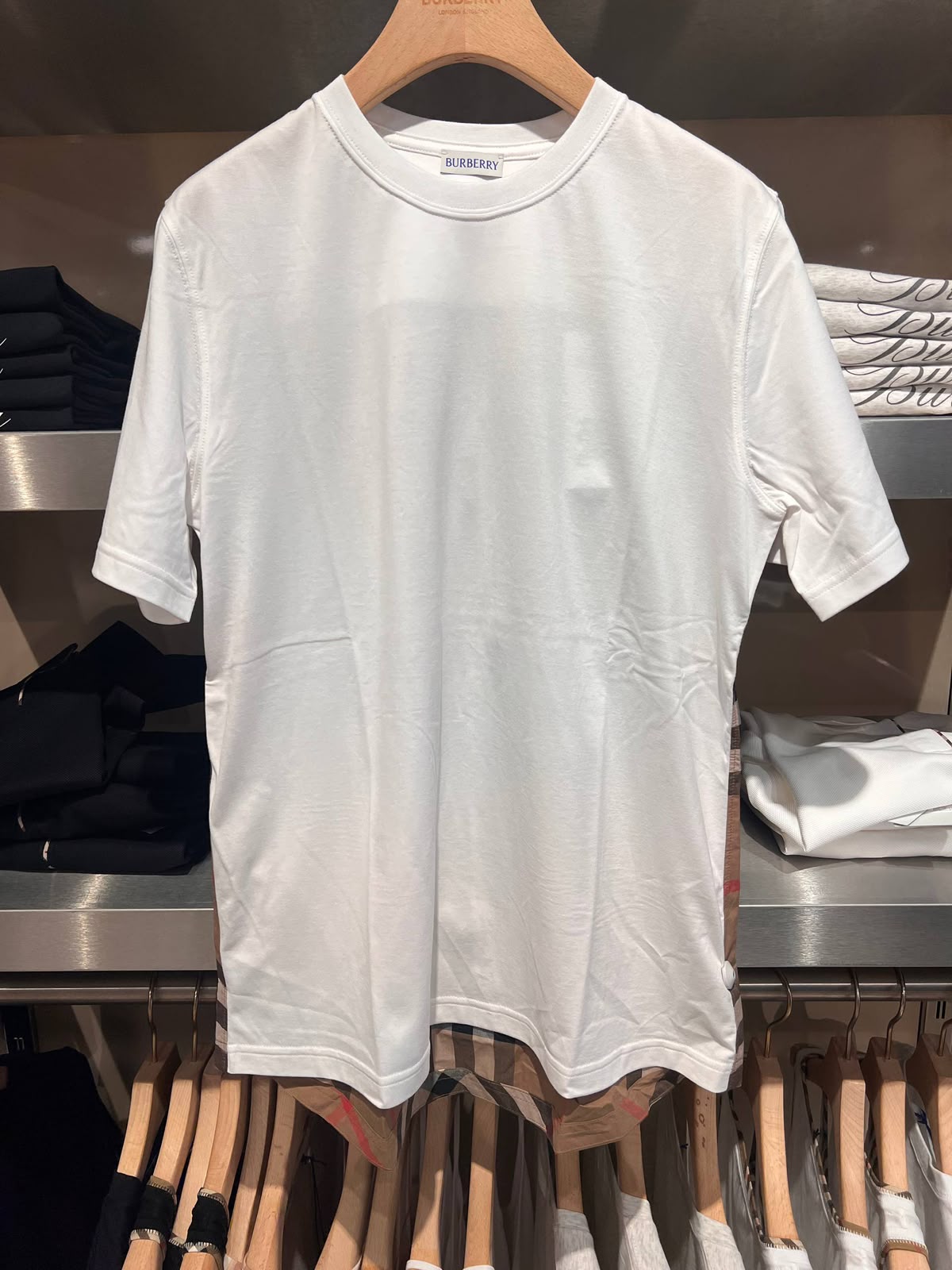 Check Panel Cotton T-shirt