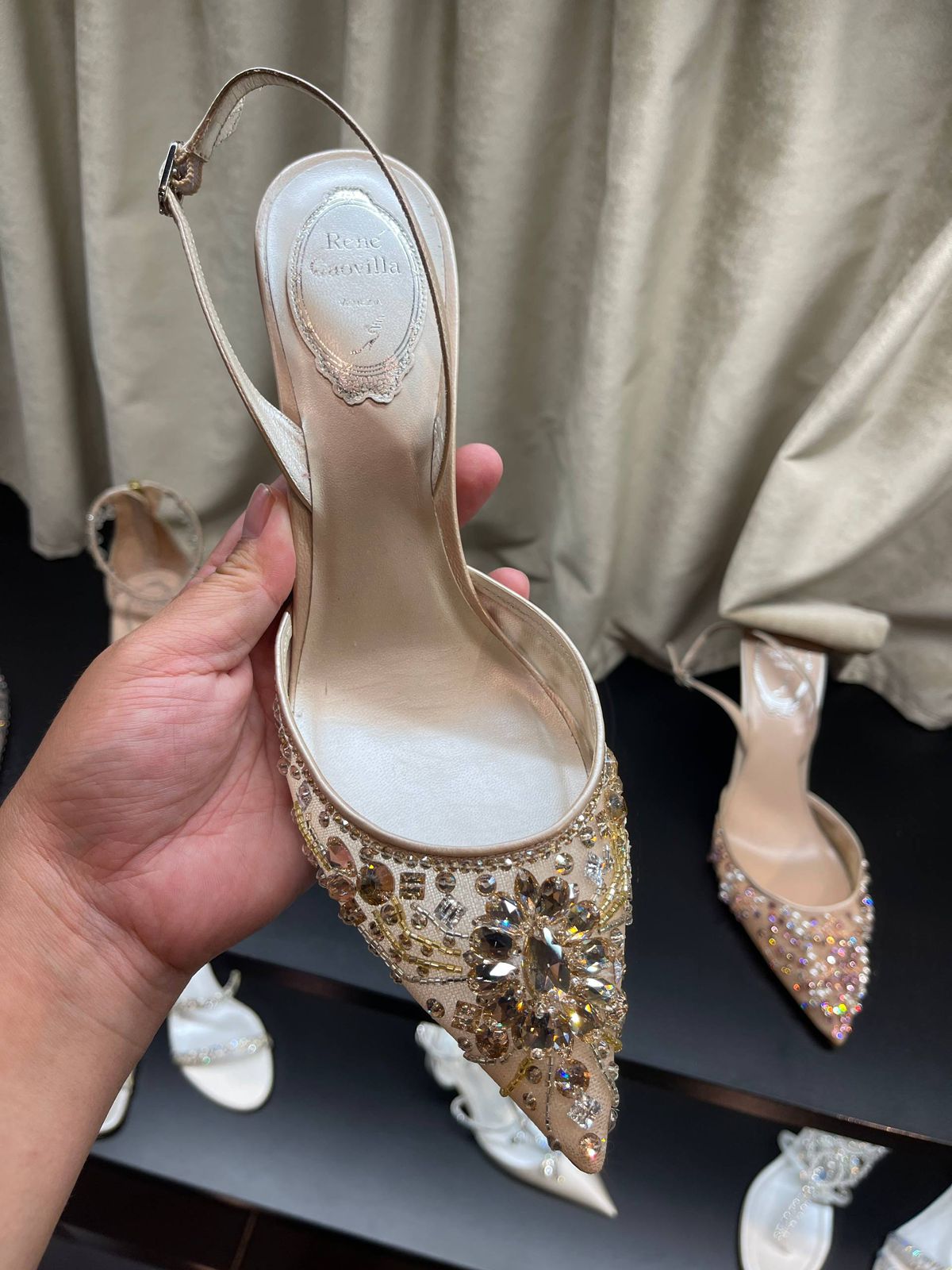 Rene Caovilla Embellished Slingback Pumps