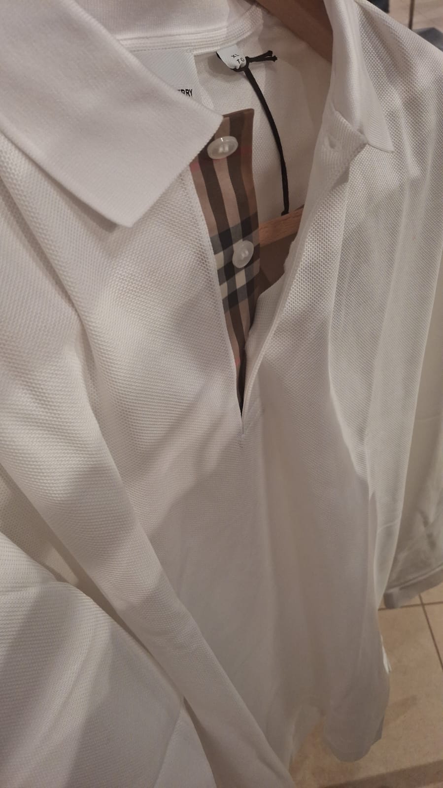 Check Placket Cotton Piqué Polo Shirt