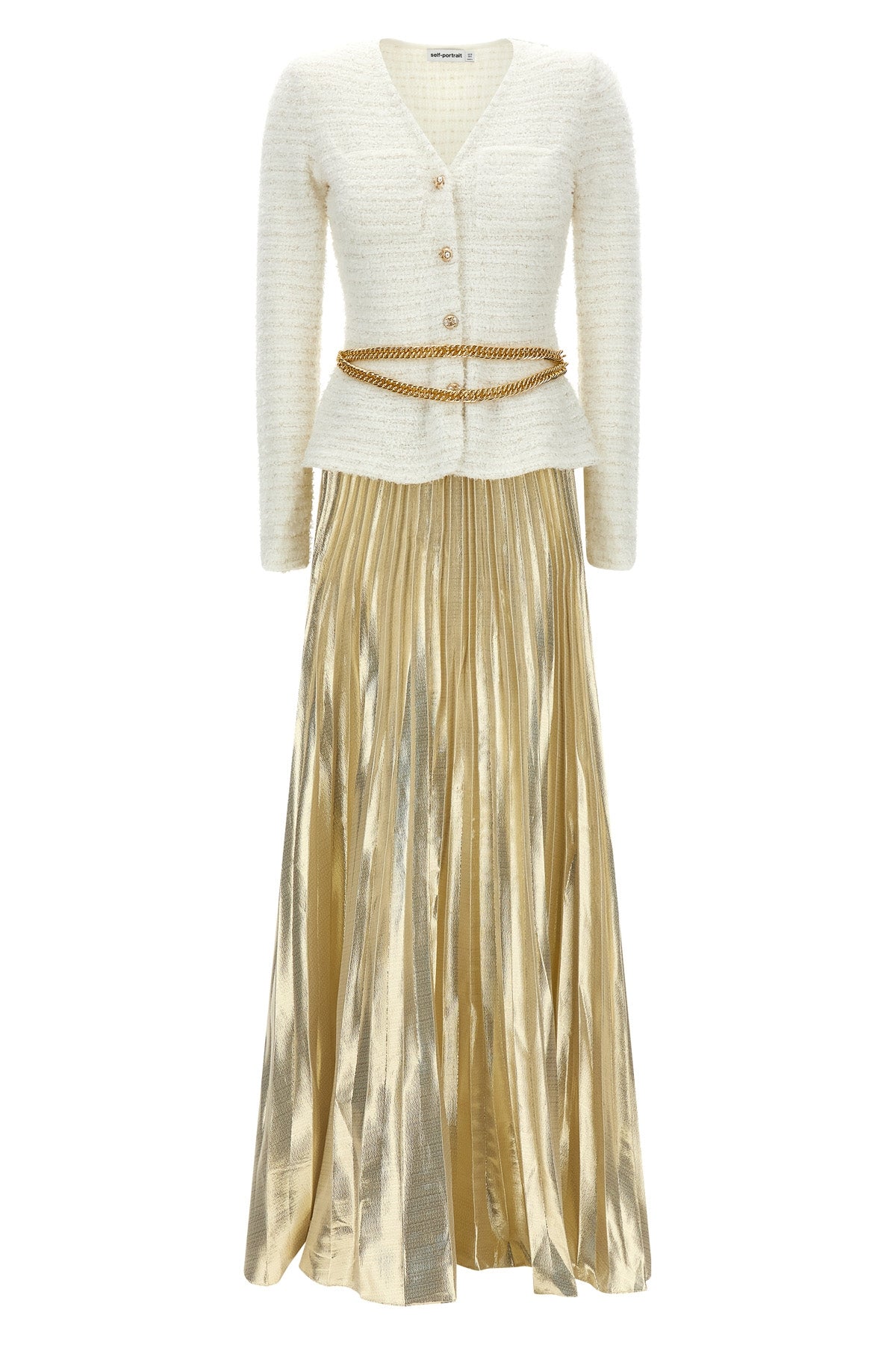 Long pleated skirt dress