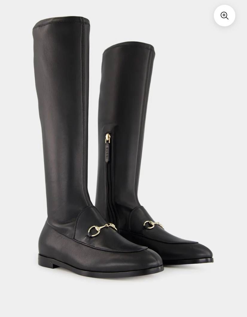 Horsebit knee-high boot