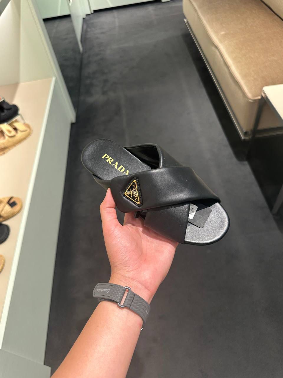 Padded Nappa Leather Slides