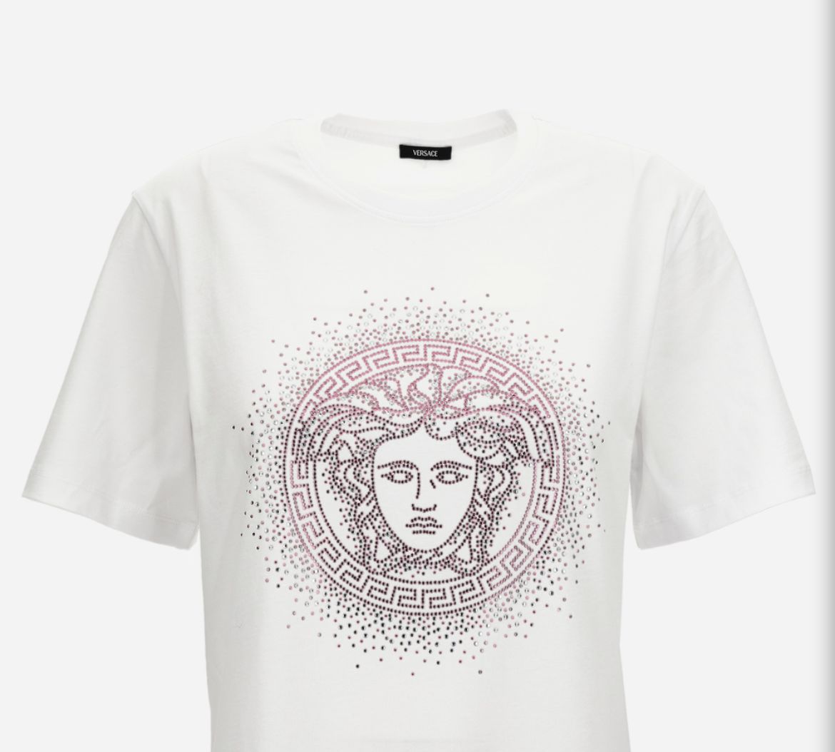 Medusa Crystal Embellished T-Shirt