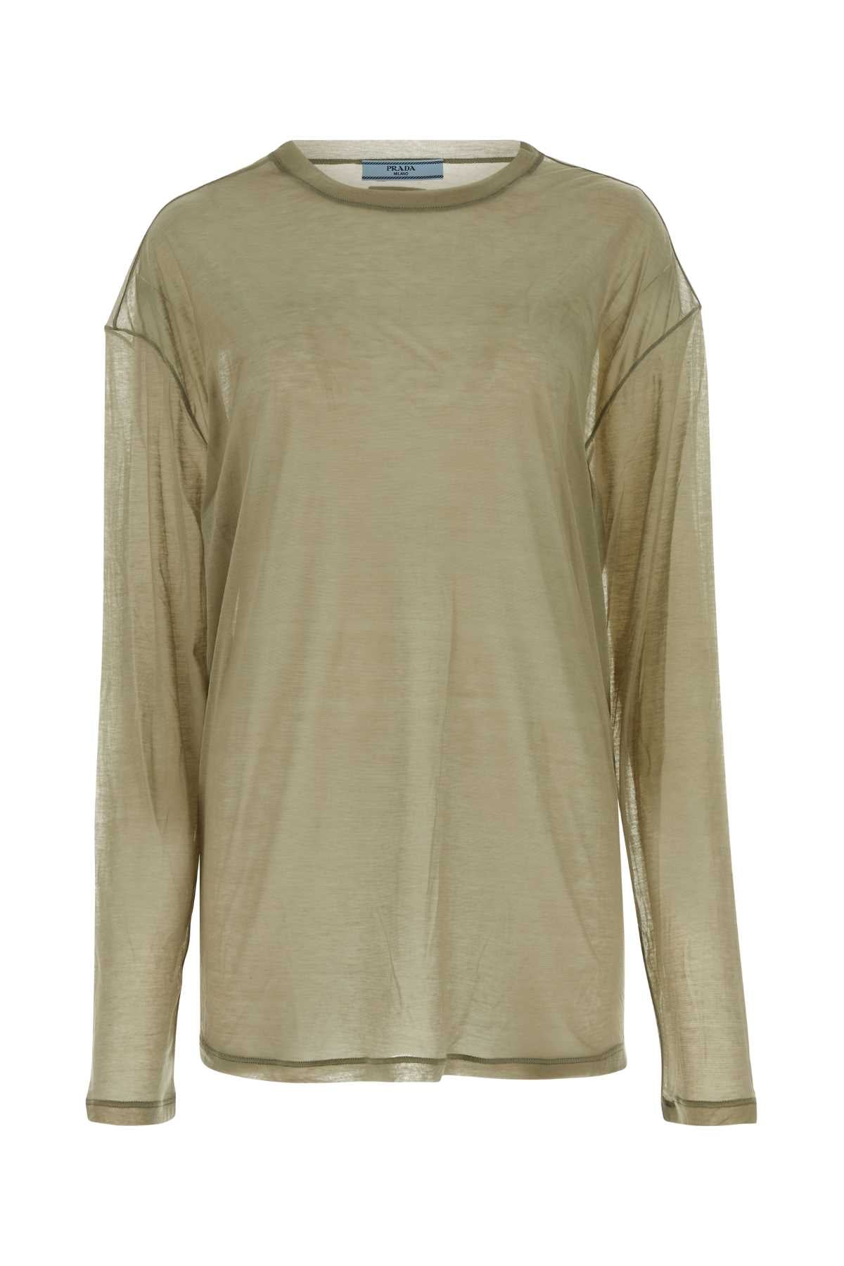 PRADA T-SHIRT For Women Exterior: 90% Lyocell 10% Silk