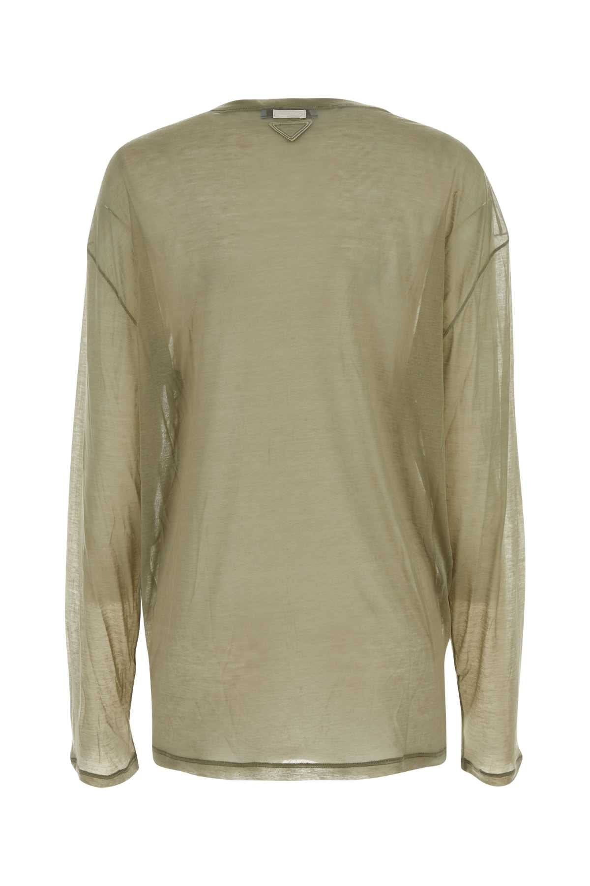 PRADA T-SHIRT For Women Exterior: 90% Lyocell 10% Silk