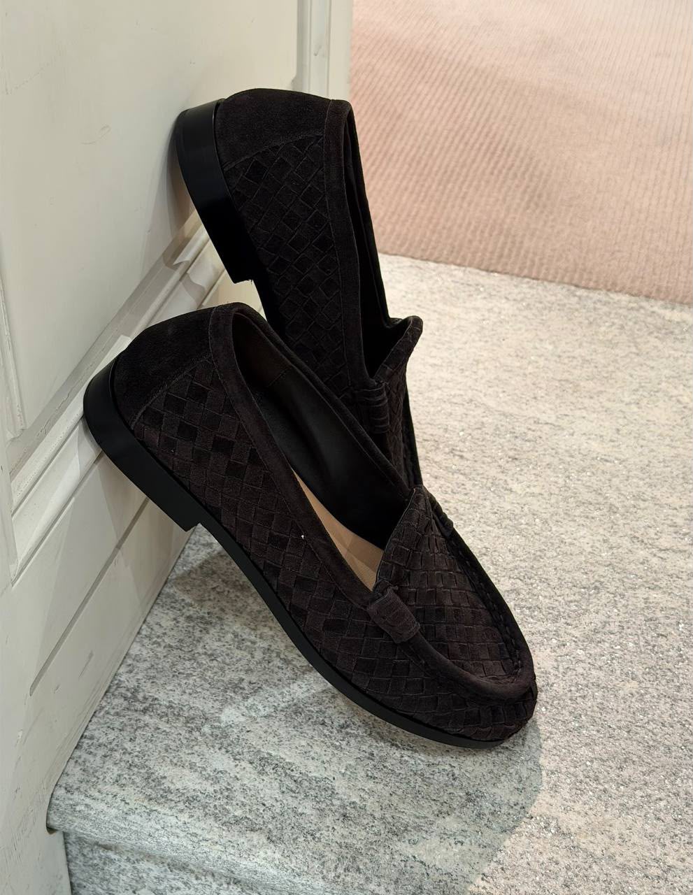 Intrecciato Suede Loafers