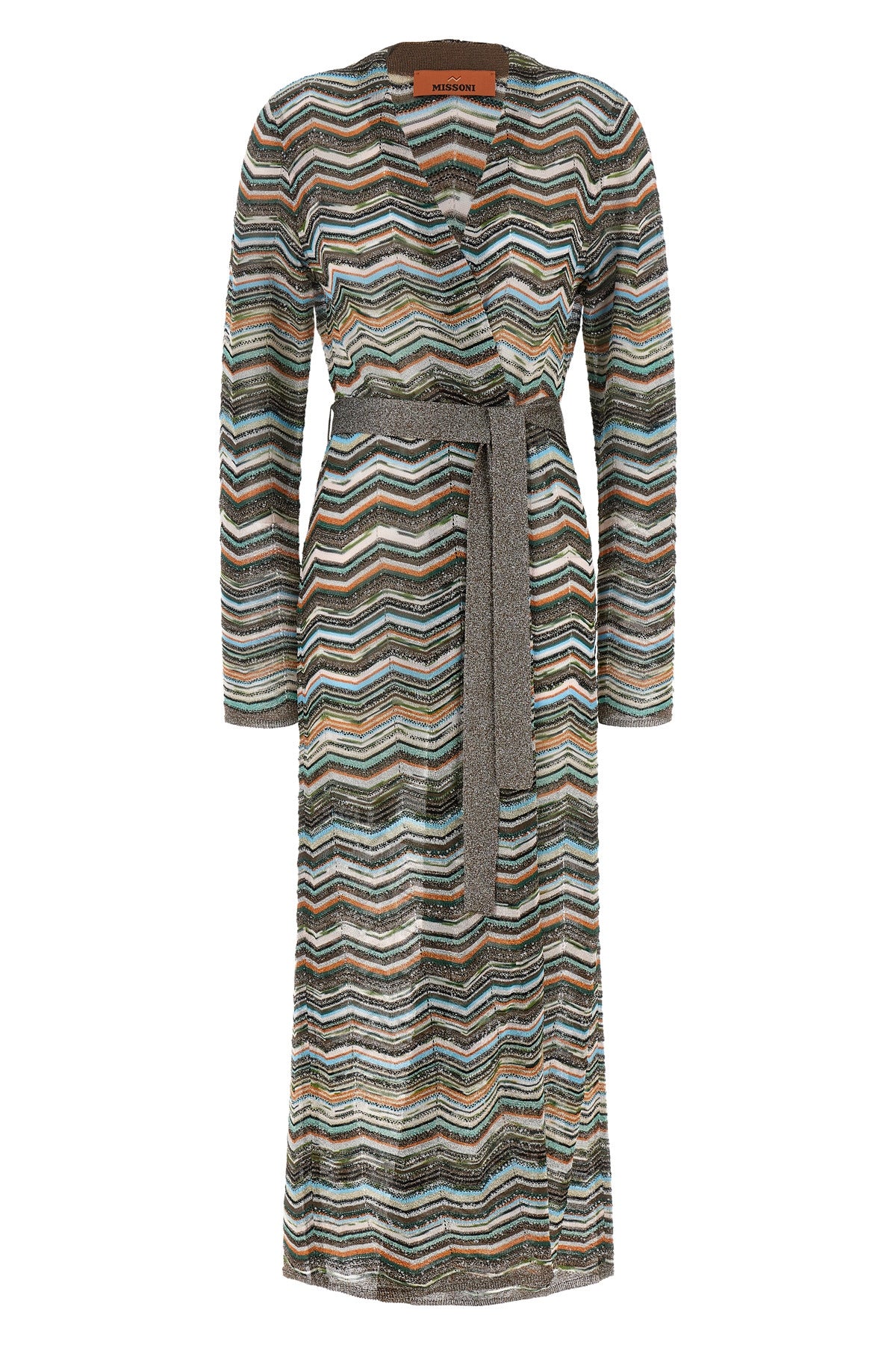 Chevron lamé cardigan