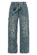 Leather pocket jeans