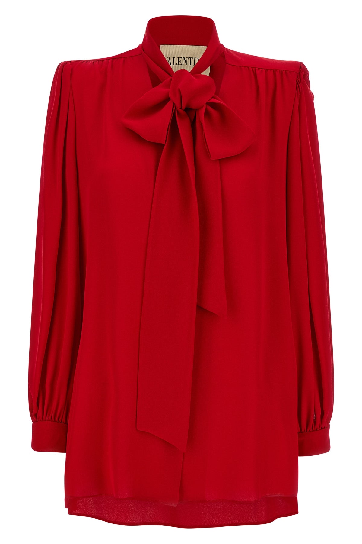 silk shirt with bow