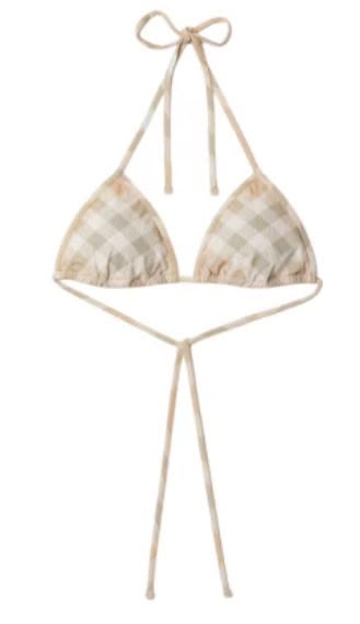 Gingham Triangle Bikini Top