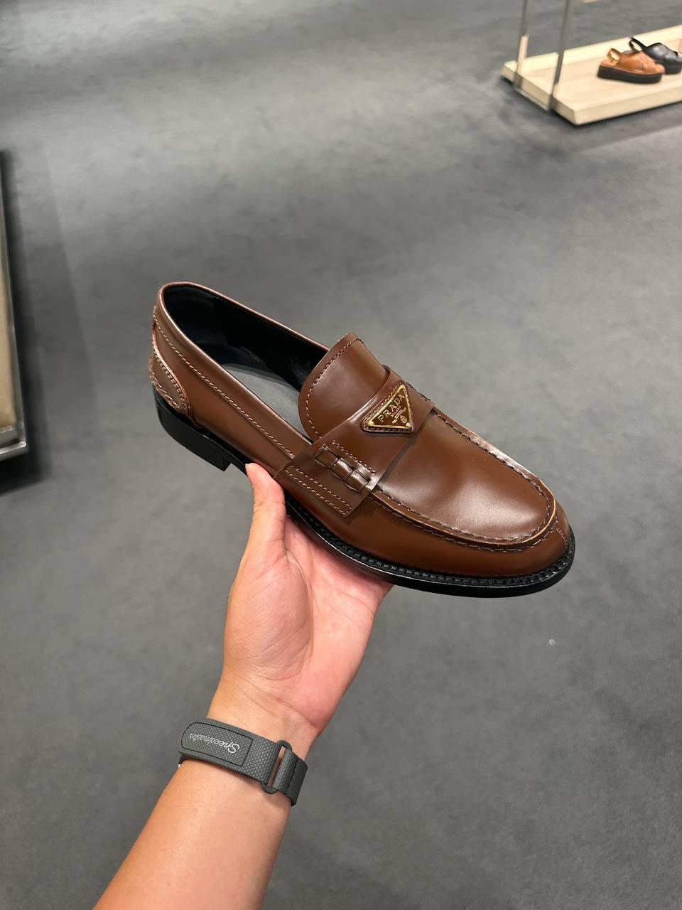 Brushed Leather Loafers