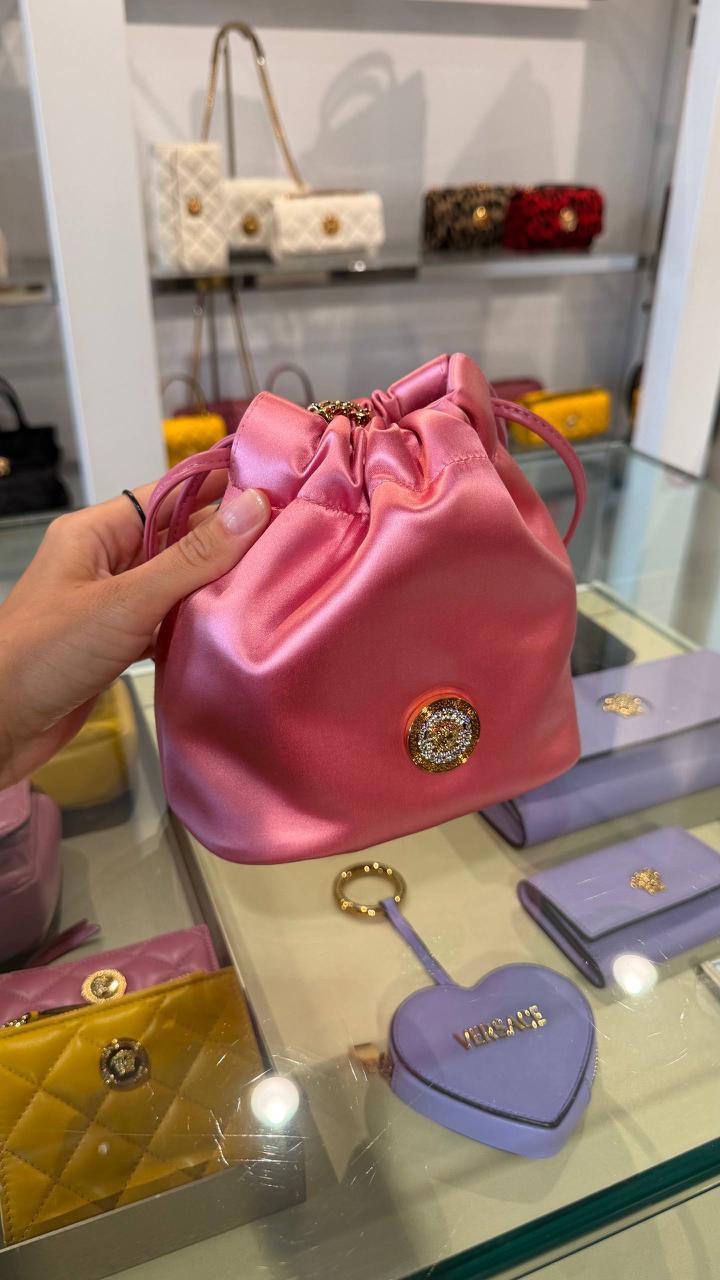 La Medusa Satin Mini Bucket Bag