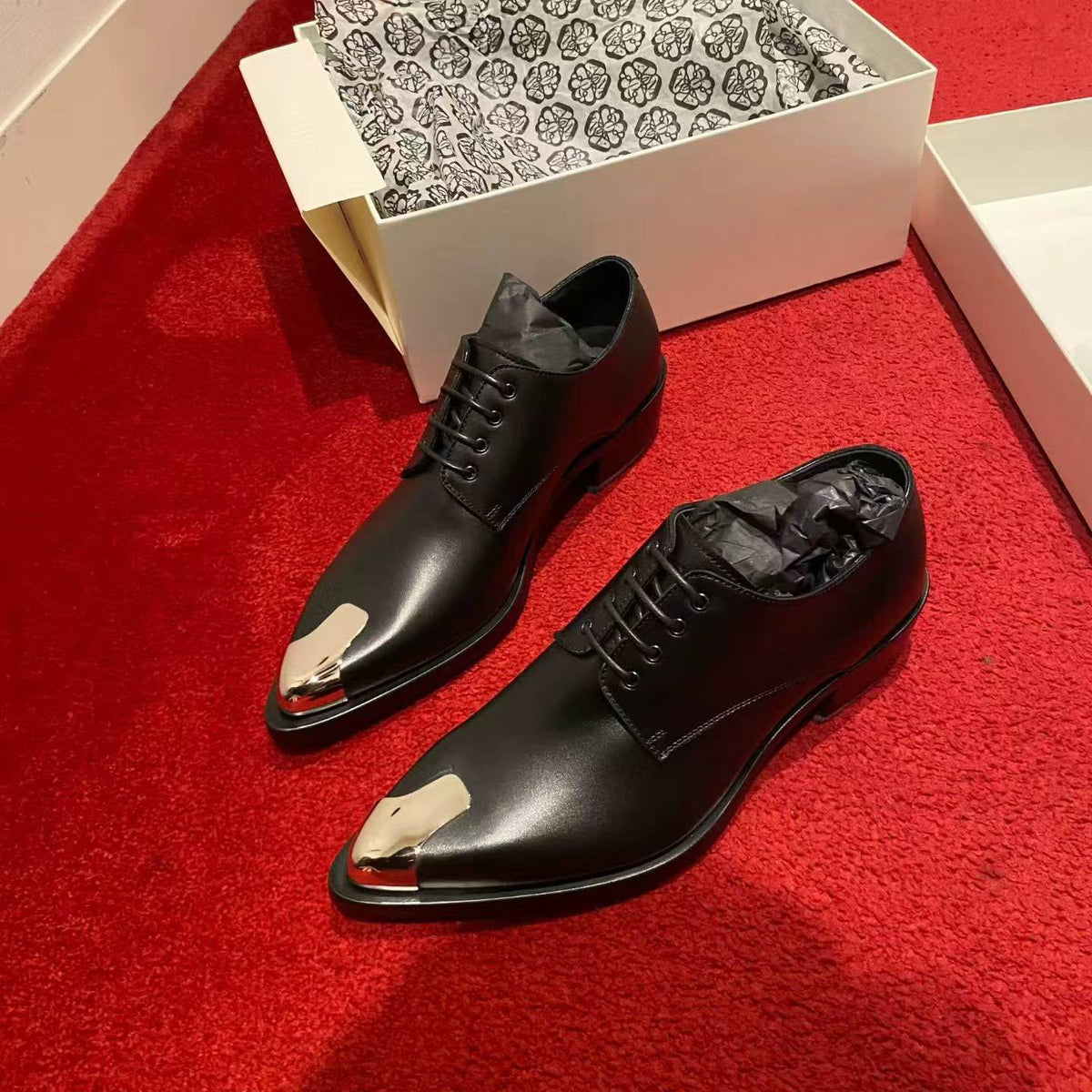 Metal-Toe Derby Shoes