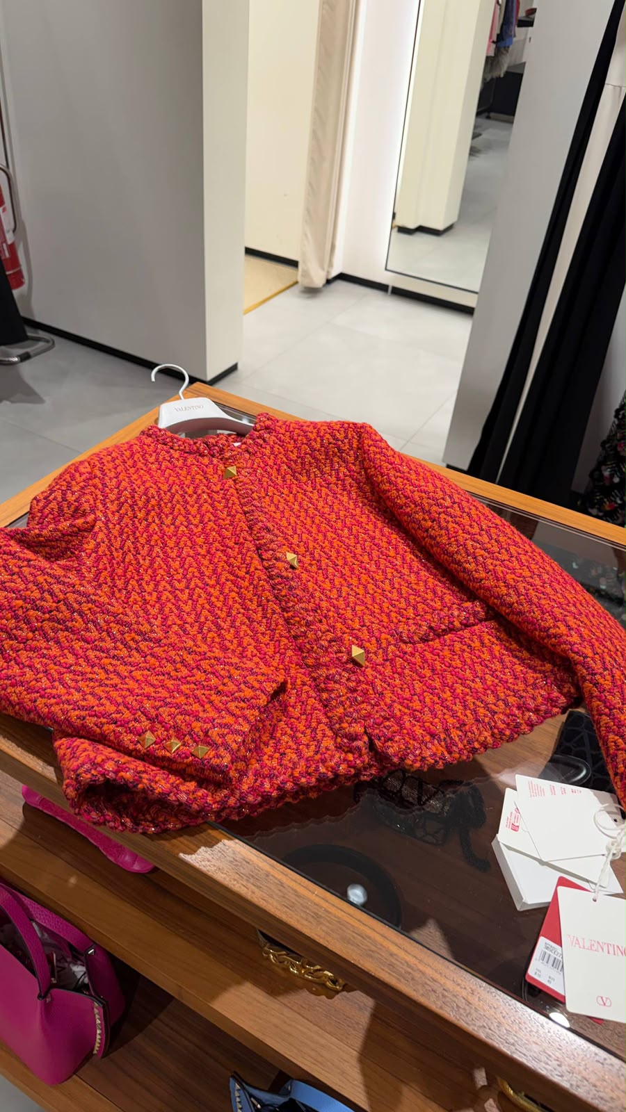 Tweed Jacket with Rockstud Detail