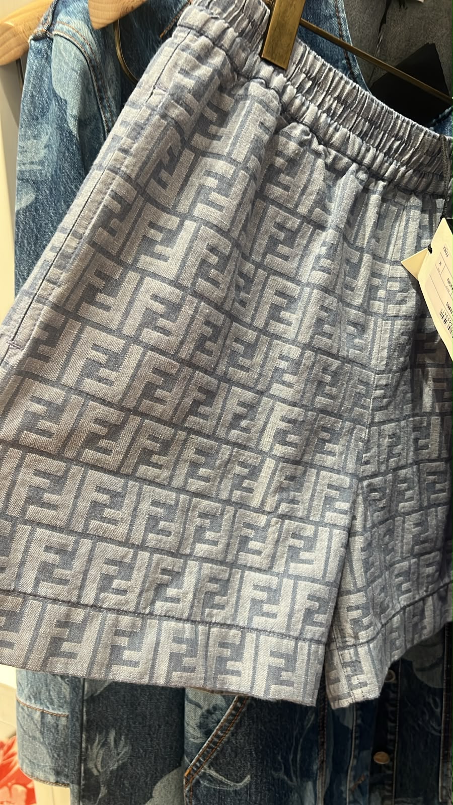 FF Logo Denim Shorts