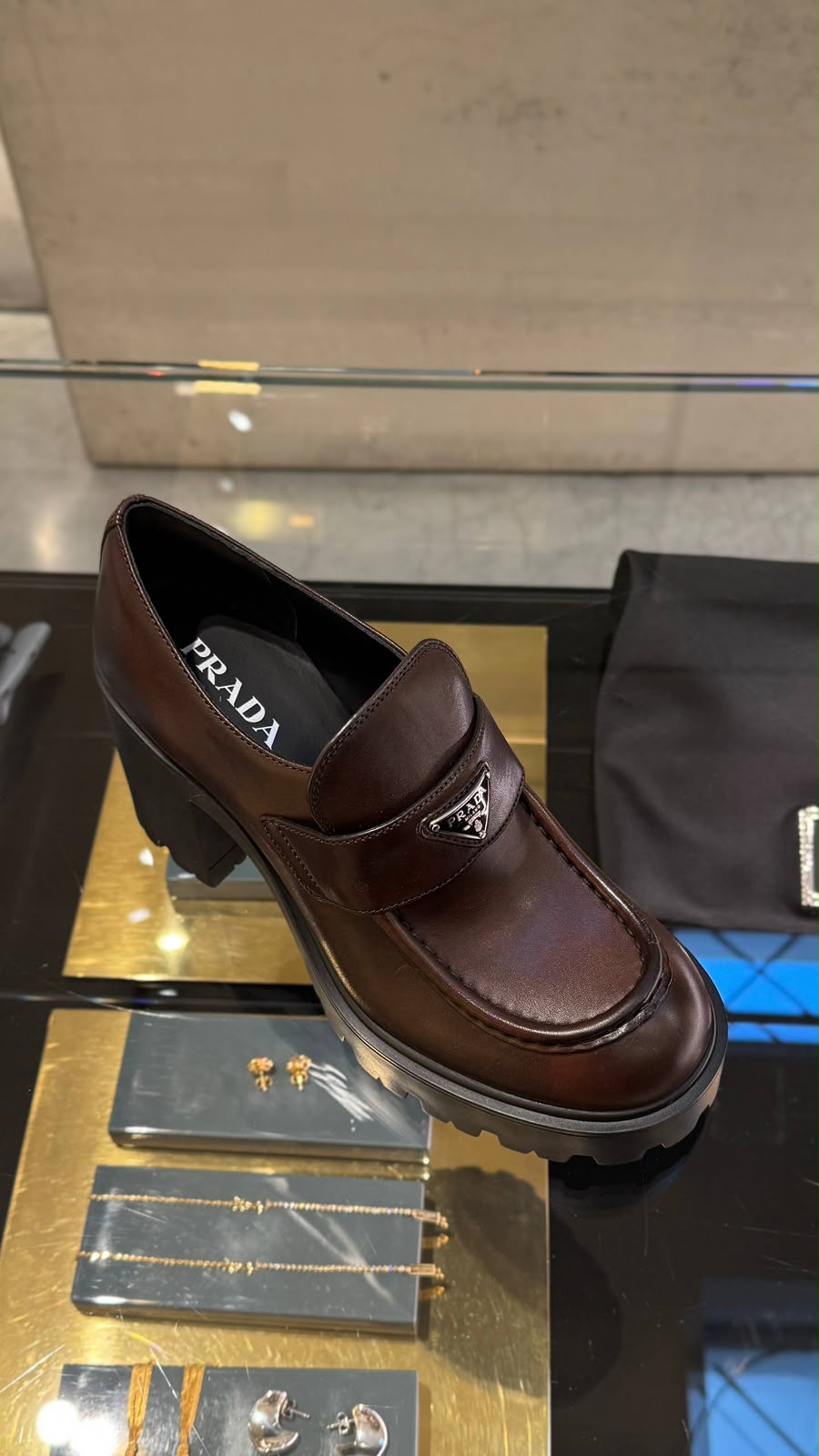 Brushed Leather Heeled Loafers