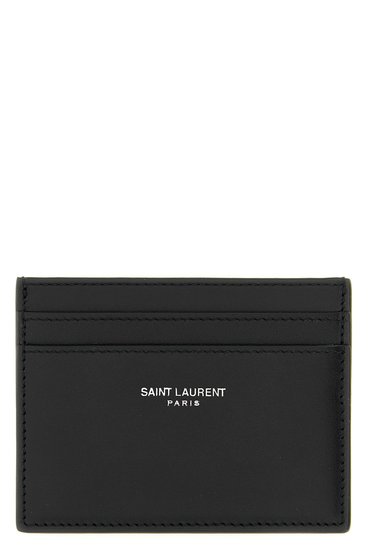 SAINT LAURENT Logo card holder For Men 100% calf leather