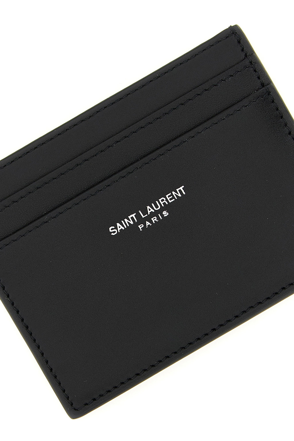 SAINT LAURENT Logo card holder For Men 100% calf leather