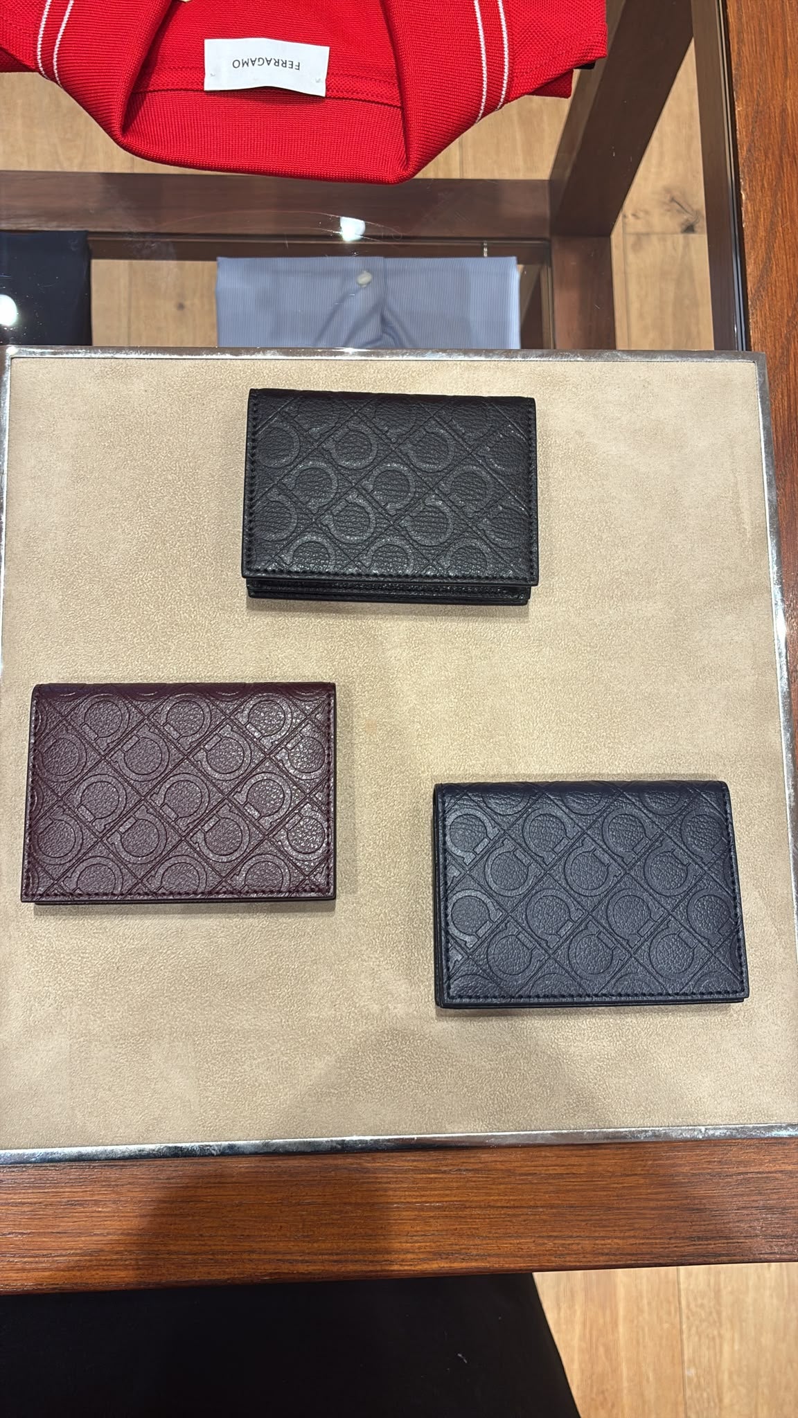 Gancini Embossed Card Case