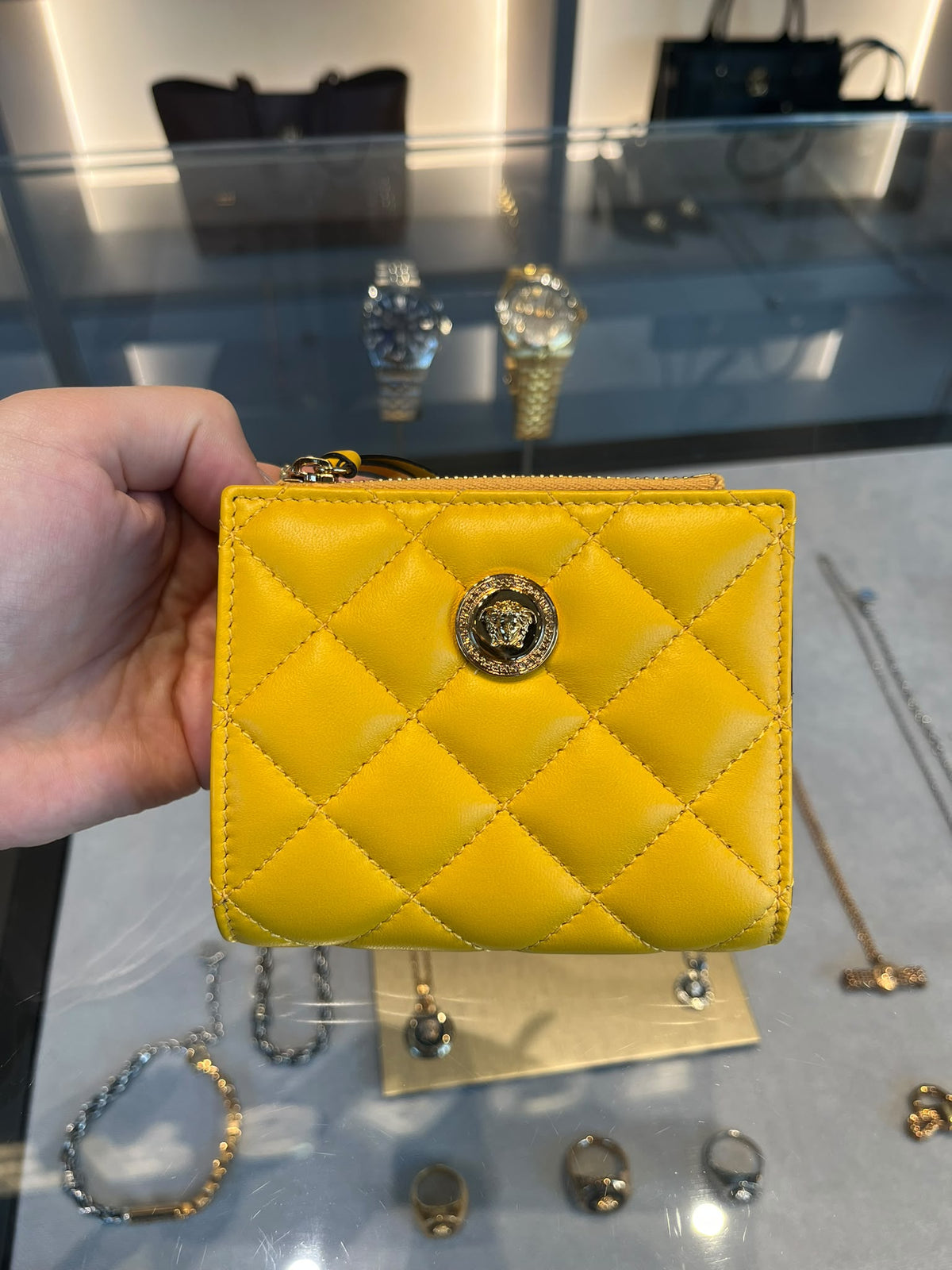 La Medusa Quilted Leather Wallet