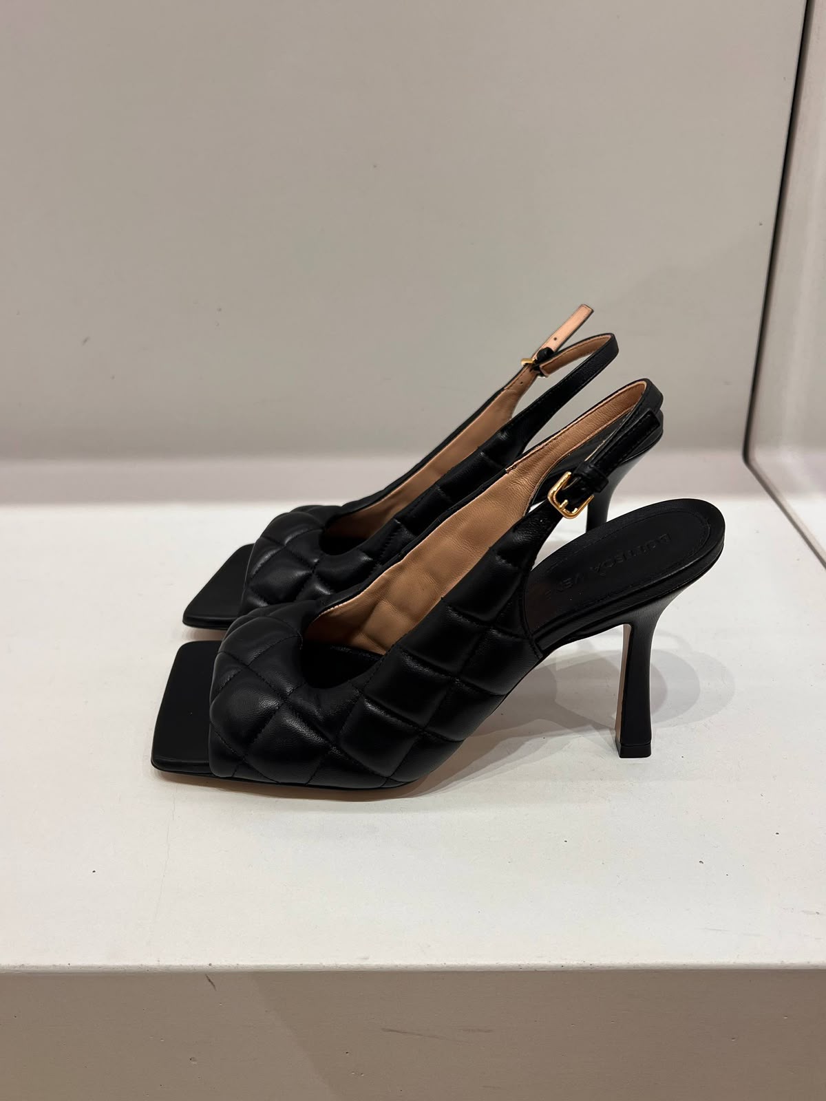 Quilted Leather Slingback Pumps