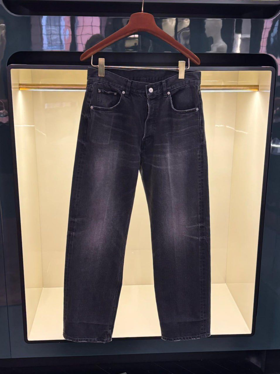 Washed Black Denim Jeans