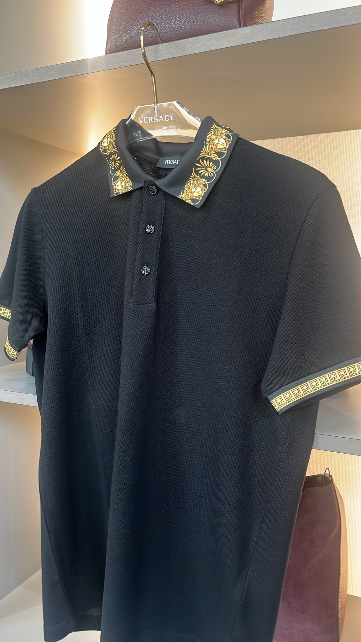 Medusa and Greca Collar Polo Shirt