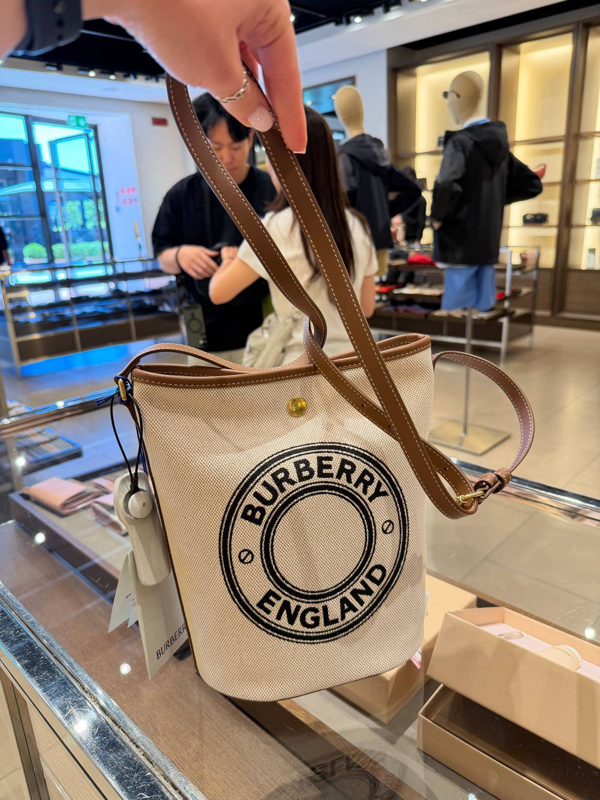Canvas and Leather Bucket Bag