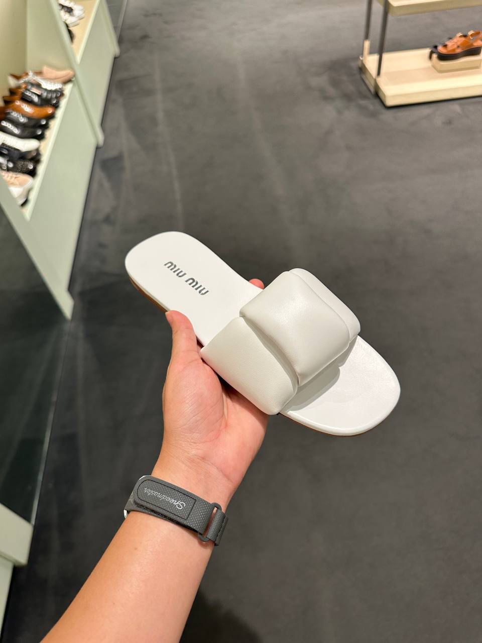 Padded Nappa Leather Slides