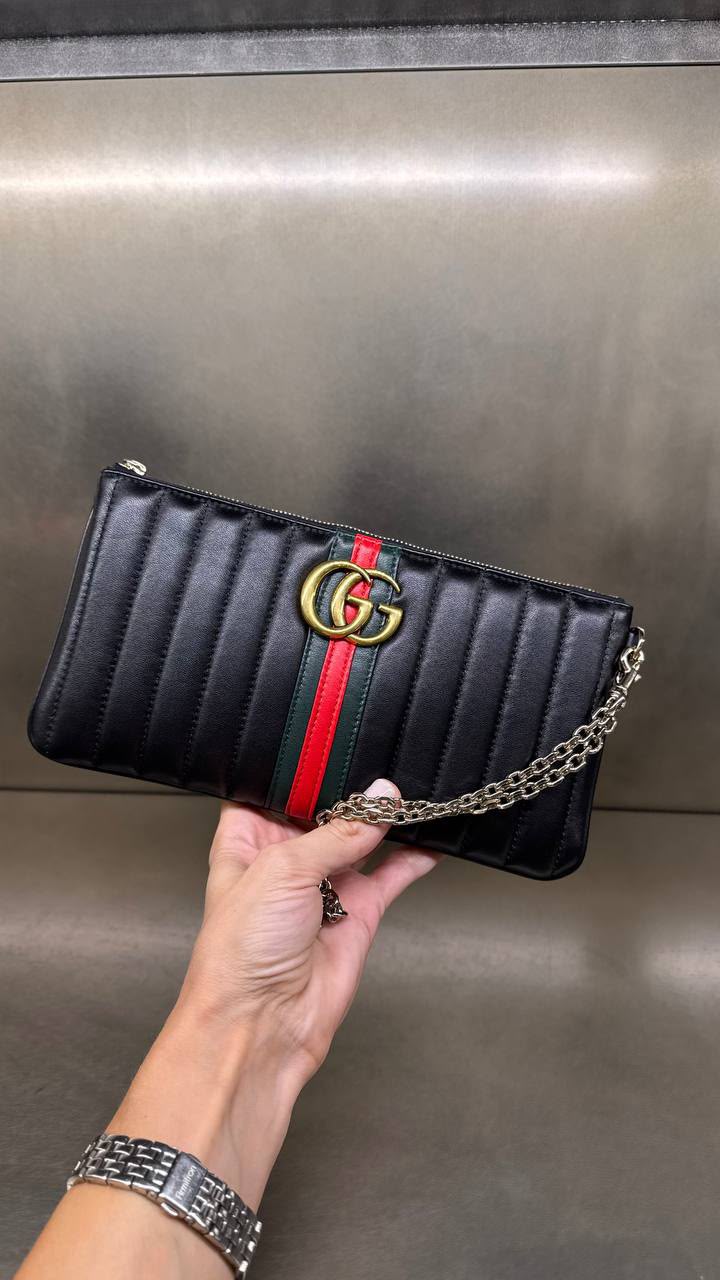 GG Marmont matelassé zip around wallet with chain