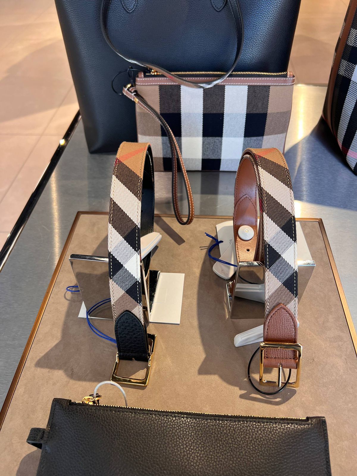 Vintage Check and Leather Belt