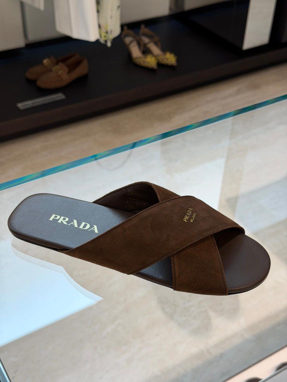 Suede slides